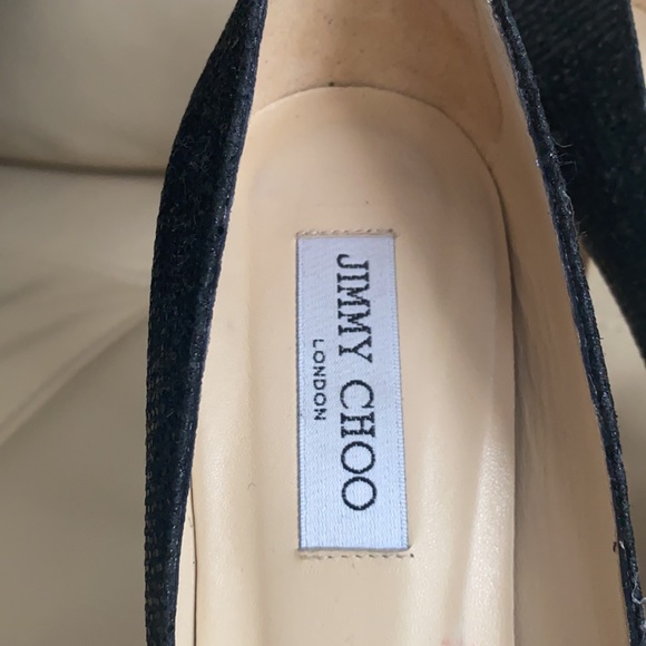 JIMMY CHOO black sequinned platform pumps size 9. - Picture 3 of 7